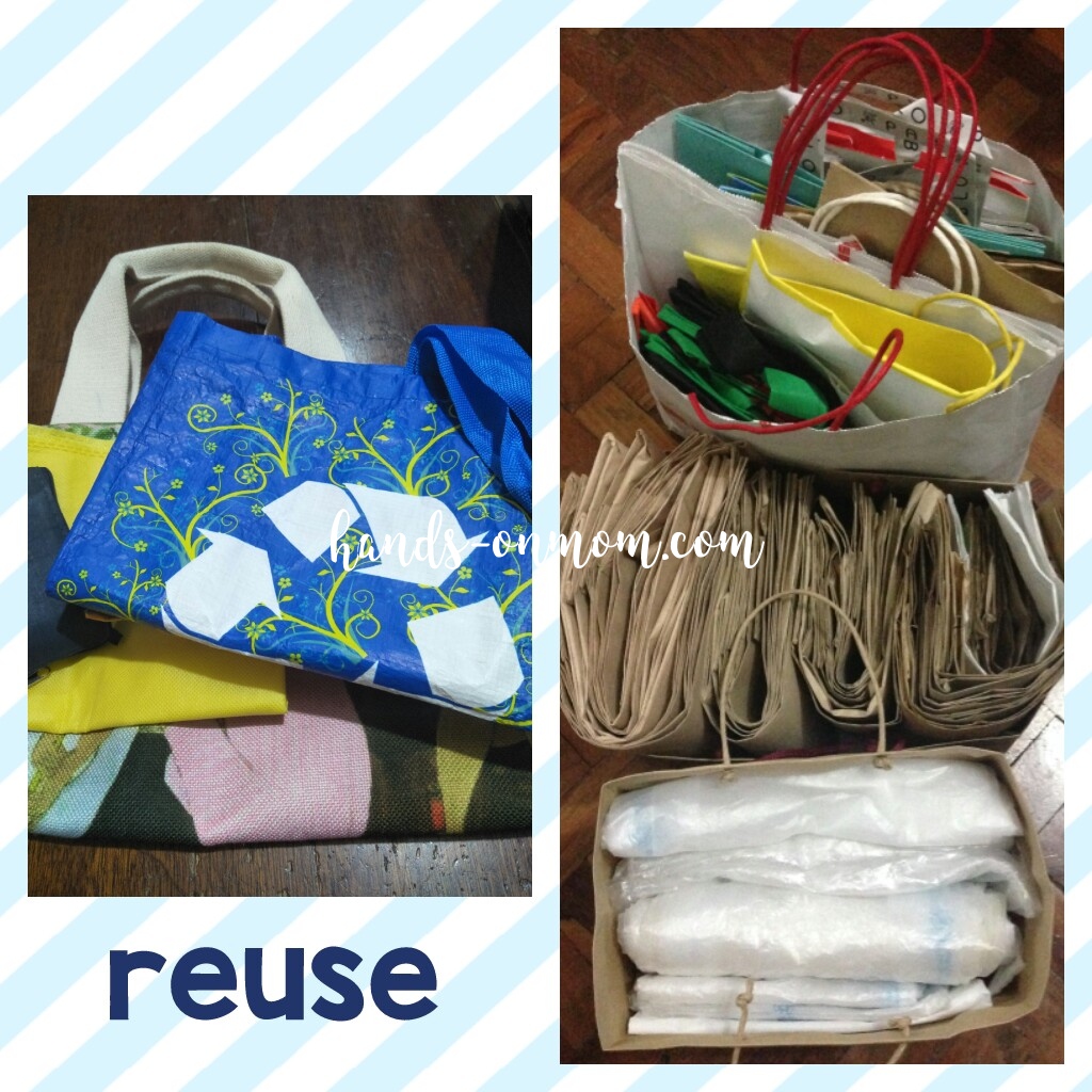 reuse paper bags and plastic bags