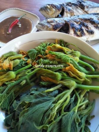 grilled fish and veggies