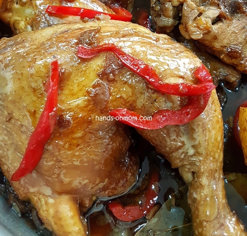 Easy and Simple Chicken cooked in a Soy Calamansi (toyo mansi) base.